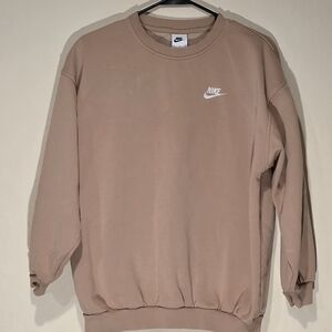 Nike Kids Crewneck Sweatshirt in Dusty Rose with White Swoosh